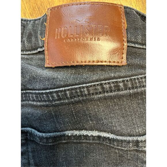 Hollister Epic Flex Black Denim Jeans Men's Size 29x30 Skinny Distressed Ripped - Picture 3 of 9